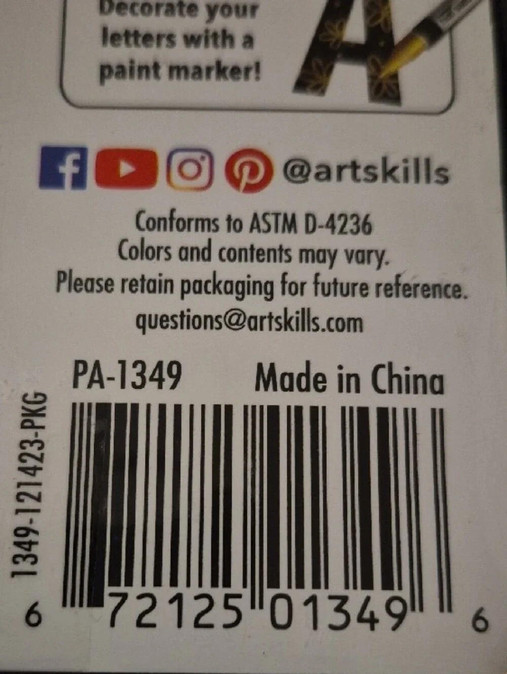 ArtSkills Black Vinyl Waterproof Letters & Numbers - 250 pieces